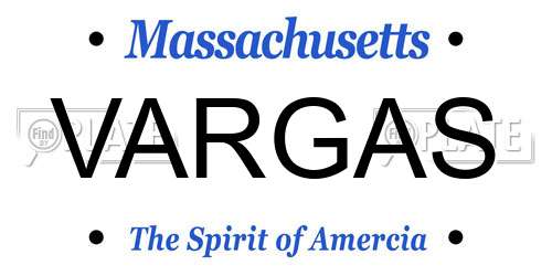VARGAS Massachusetts License Plate