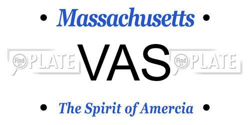 VAS Massachusetts License Plate