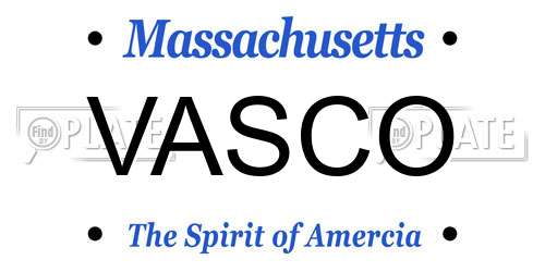 VASCO Massachusetts License Plate