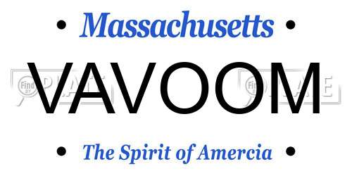 VAVOOM Massachusetts License Plate