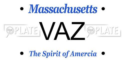 VAZ Massachusetts License Plate