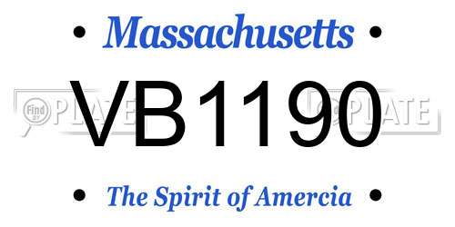 VB1190 Massachusetts License Plate