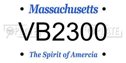 VB2300 Massachusetts License Plate