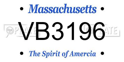 VB3196 Massachusetts License Plate