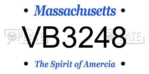 VB3248 Massachusetts License Plate