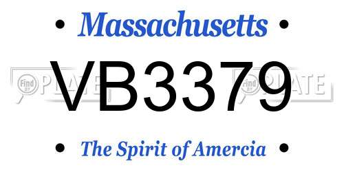 VB3379 Massachusetts License Plate