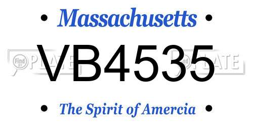 VB4535 Massachusetts License Plate