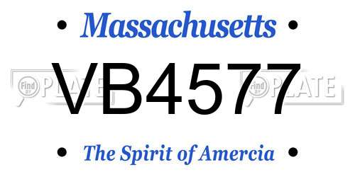 VB4577 Massachusetts License Plate