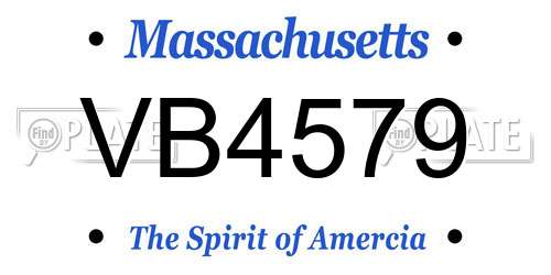 VB4579 Massachusetts License Plate
