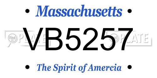 VB5257 Massachusetts License Plate