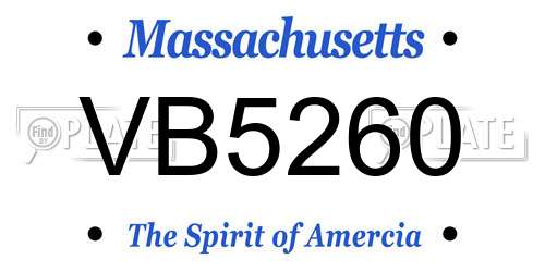VB5260 Massachusetts License Plate
