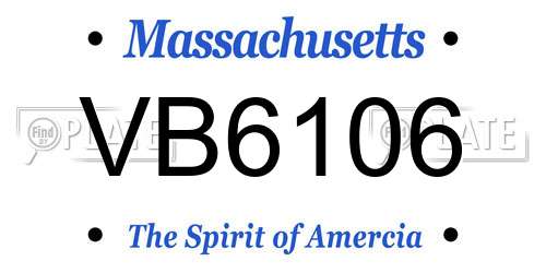 VB6106 Massachusetts License Plate