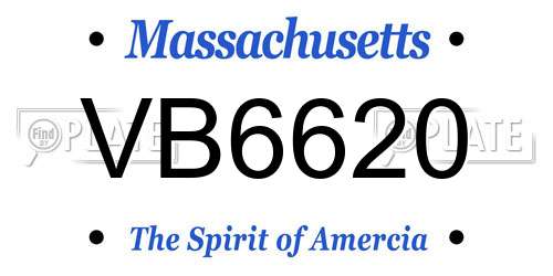VB6620 Massachusetts License Plate
