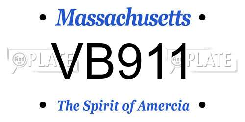 VB911 Massachusetts License Plate