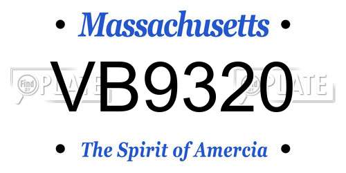 VB9320 Massachusetts License Plate