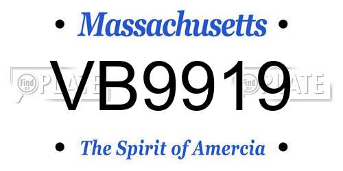 VB9919 Massachusetts License Plate