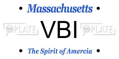 VBI Massachusetts License Plate