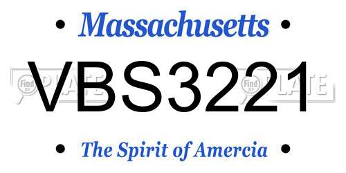VBS3221 Massachusetts License Plate