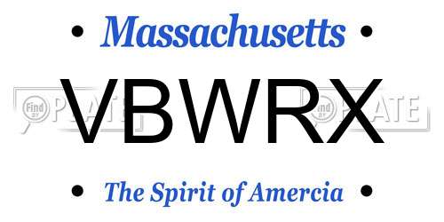 VBWRX Massachusetts License Plate