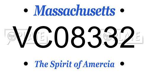 VC08332 Massachusetts License Plate