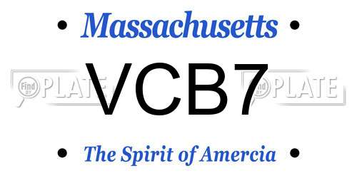 VCB7 Massachusetts License Plate