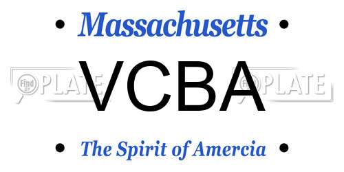 VCBA Massachusetts License Plate