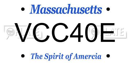 VCC40E Massachusetts License Plate