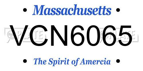 VCN6065 Massachusetts License Plate