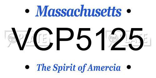 VCP5125 Massachusetts License Plate