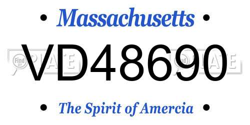 VD48690 Massachusetts License Plate