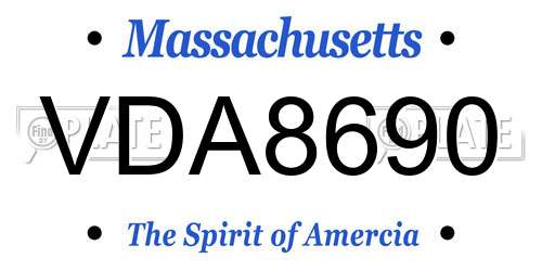 VDA8690 Massachusetts License Plate