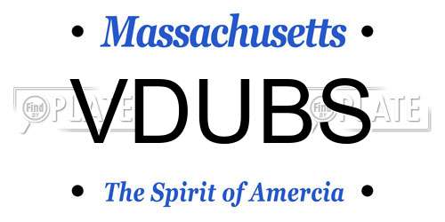 VDUBS Massachusetts License Plate