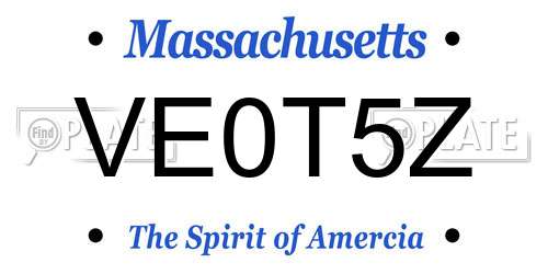 VE0T5Z Massachusetts License Plate