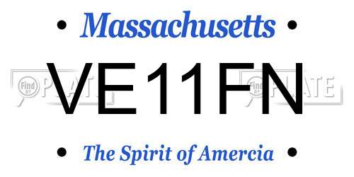 VE11FN Massachusetts License Plate