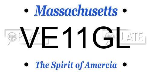 VE11GL Massachusetts License Plate