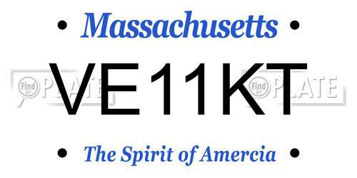 VE11KT Massachusetts License Plate