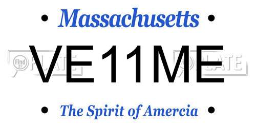 VE11ME Massachusetts License Plate