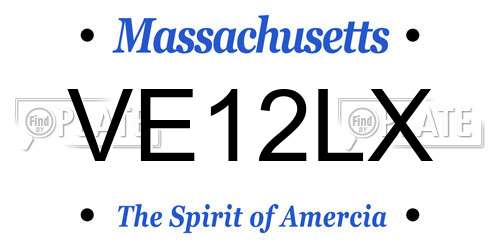 VE12LX Massachusetts License Plate