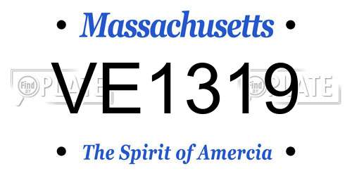 VE1319 Massachusetts License Plate