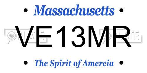 VE13MR Massachusetts License Plate