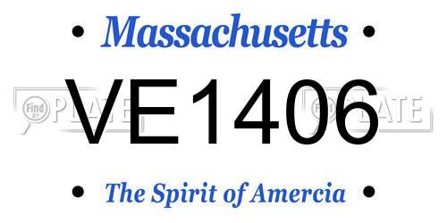 VE1406 Massachusetts License Plate
