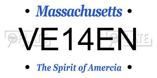 VE14EN Massachusetts License Plate