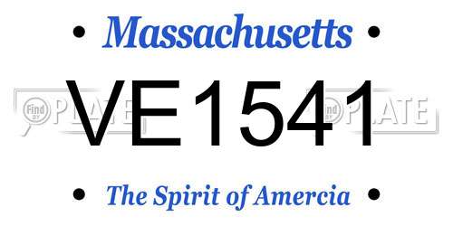 VE1541 Massachusetts License Plate