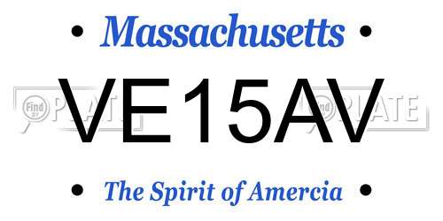 VE15AV Massachusetts License Plate