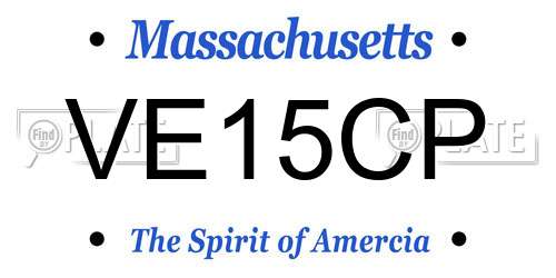 VE15CP Massachusetts License Plate