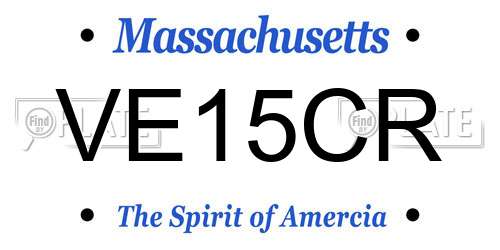 VE15CR Massachusetts License Plate