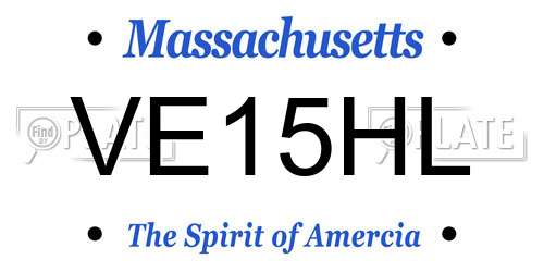 VE15HL Massachusetts License Plate