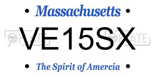 VE15SX Massachusetts License Plate