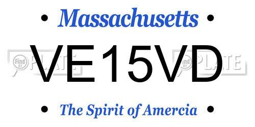 VE15VD Massachusetts License Plate