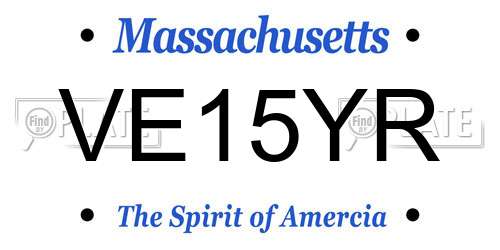 VE15YR Massachusetts License Plate